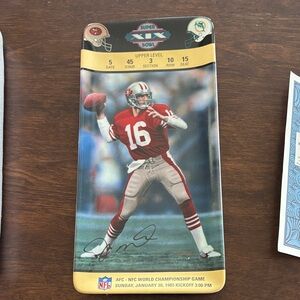 Joe Montana Ticket to Glory 49ers Super Bowl XIX Commemorative plate Red & Gold